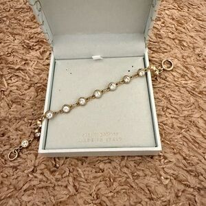 Catherine Popesco Gold Bracelet with Clear Accents
